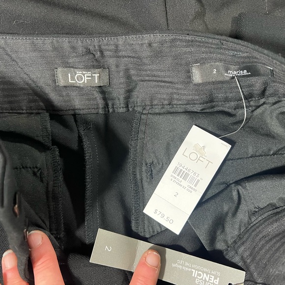 🔥 NWT LOT OF 3 LOFT WOMEN COTTON WORK BUSINESS TROUSERS 2 WIDE 1 PENCIL - Picture 16 of 16
